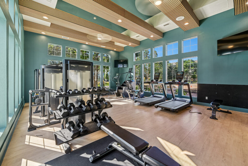 Bell Stonegate Fitness center with free weights and treadmills